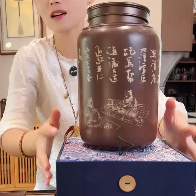 慕子-文化——《广别老寨老茶头 普洱熟茶散茶 建水紫陶罐装》