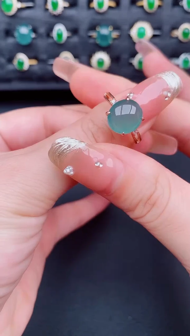 翡翠戒指银S925镶嵌天然a货翡翠20