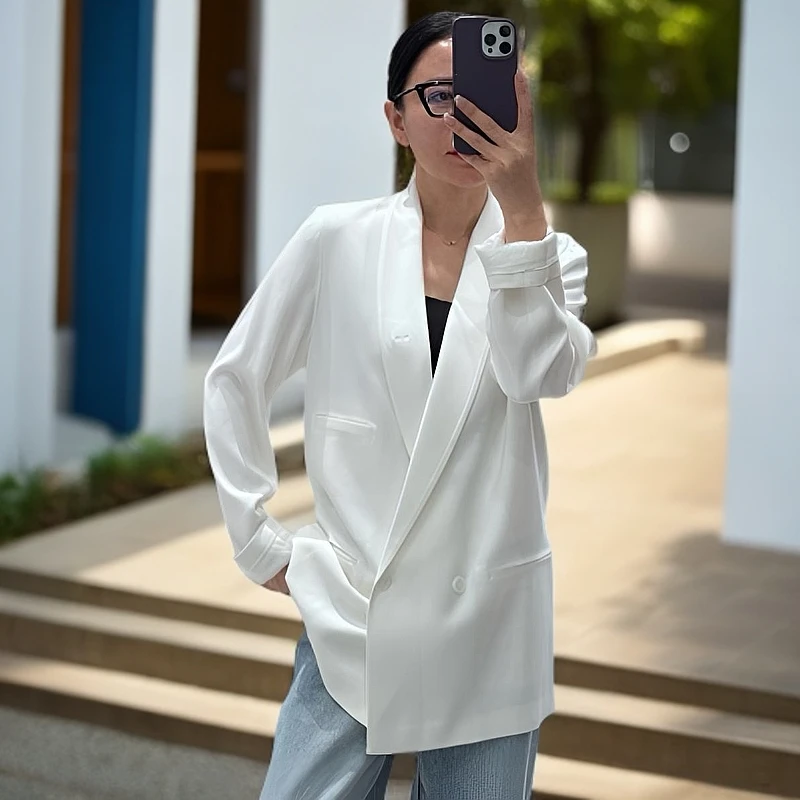 手工珠边青果醋酸外套