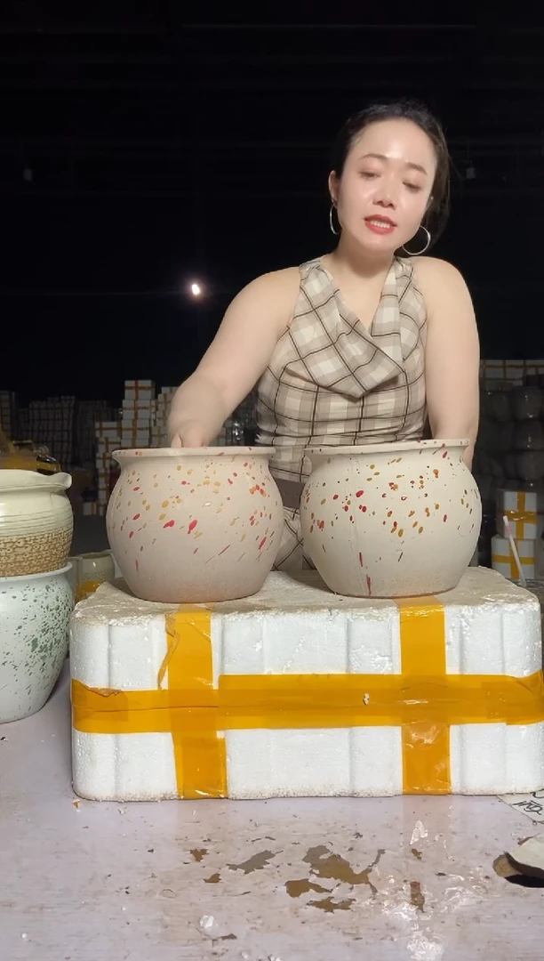 宜兴紫砂粗陶花盆18/16