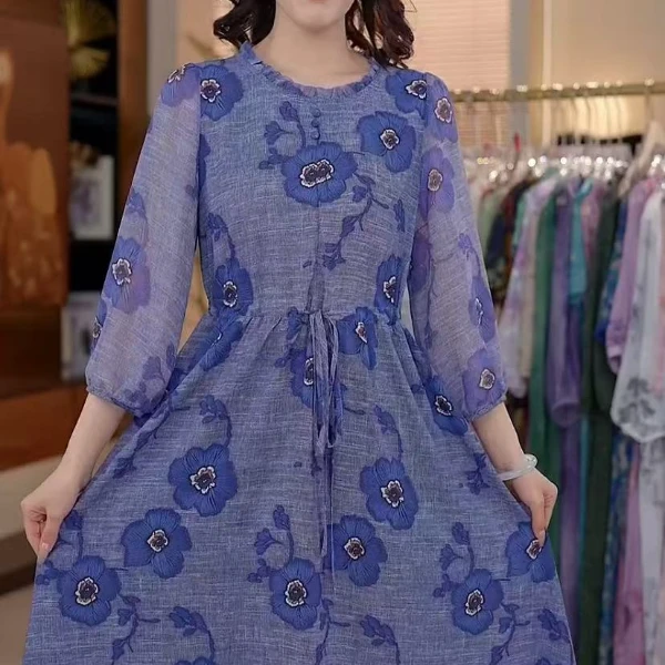 （相思泪）七七 连衣裙2025休闲气质收腰显瘦度假裙W51A34200