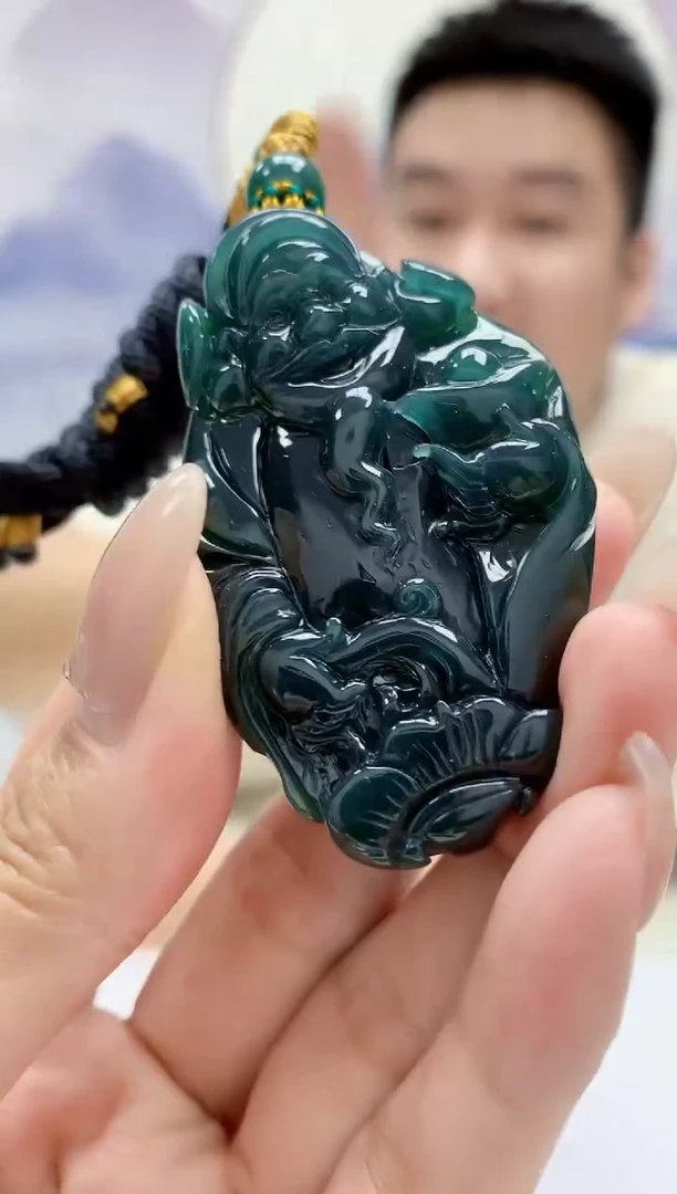 定制翡翠未镶嵌5028MM-毛货挂件65