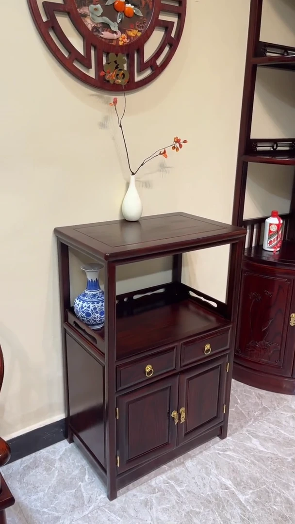 黑酸枝木类成套家具茶水柜新款60