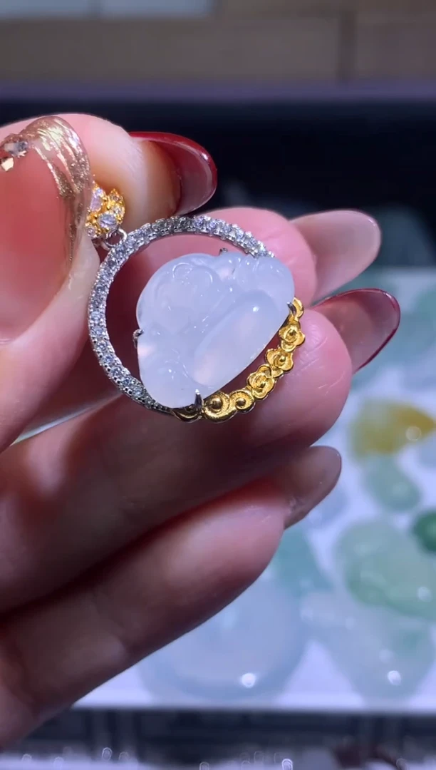 【闪购商品】翡翠颈饰银S925镶嵌净货