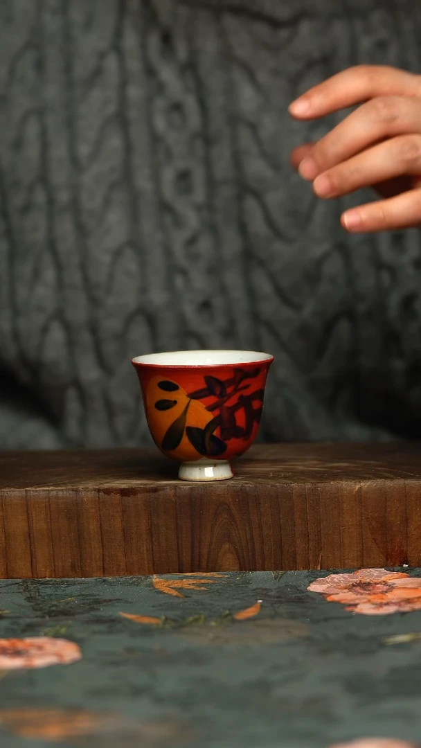 杯釉下彩手工手绘同款陶器