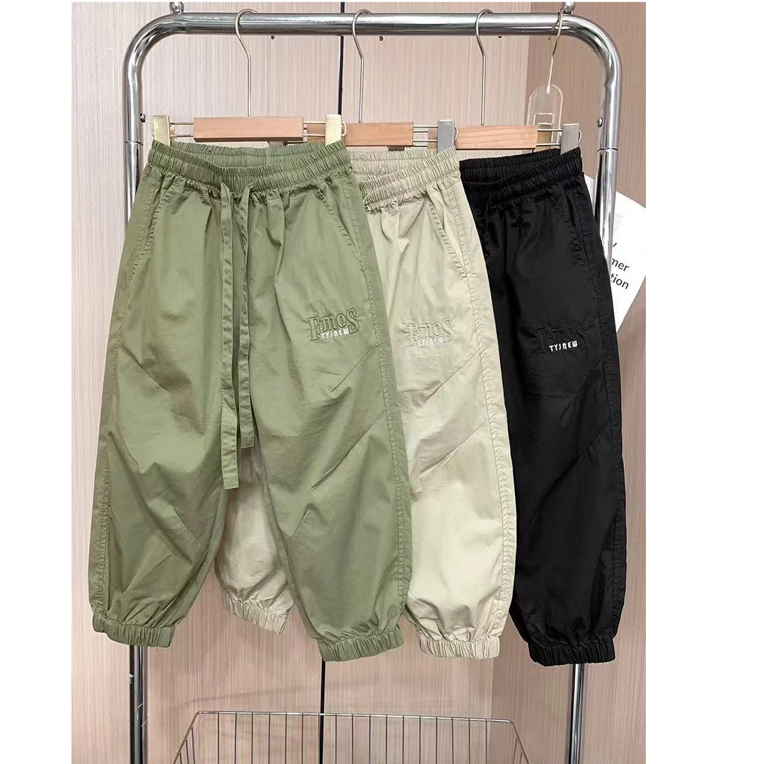 男童夏季速干裤2025新款中大童薄款休闲工装裤儿童外穿洋气裤潮