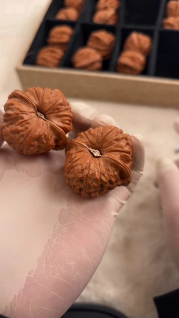 把件文玩核桃45凹底南瓜墩