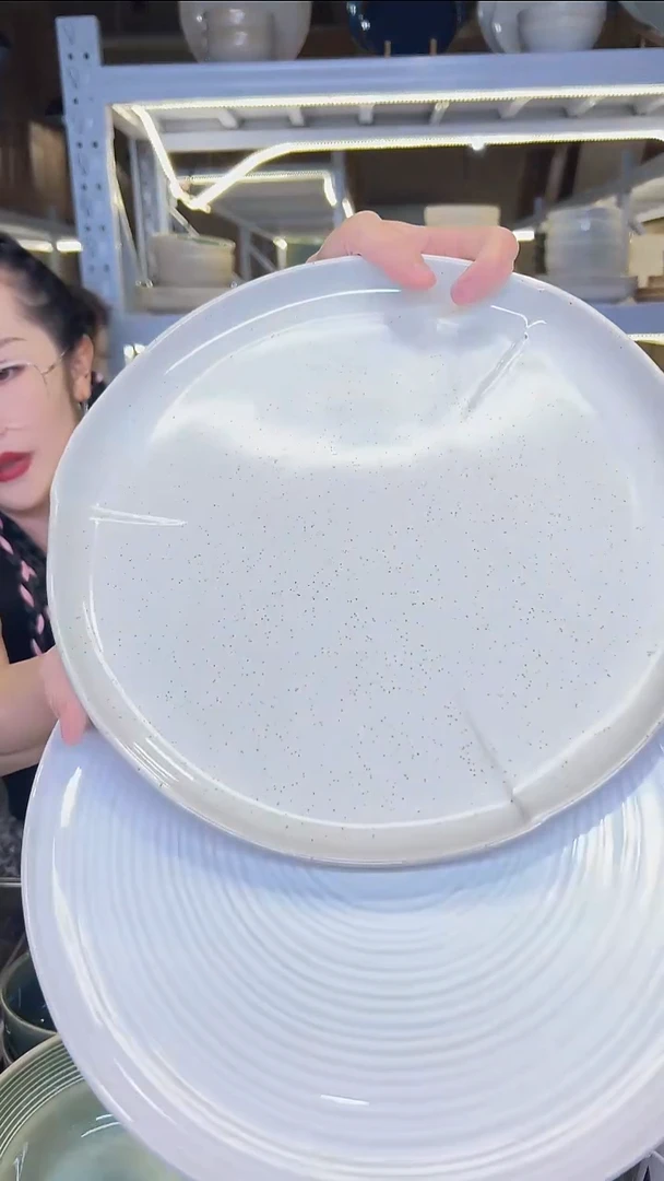 瓷96（十寸）外贸尾货高温釉下彩陶瓷餐具默认微瑕