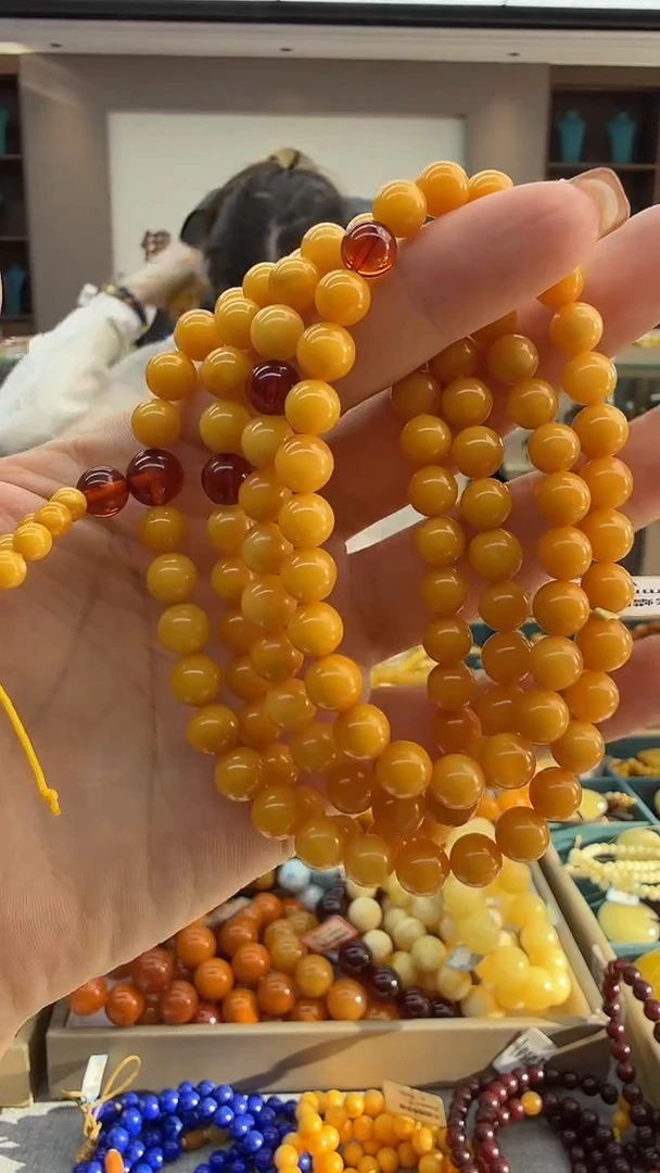 琥珀颈饰未镶嵌114秒拍号 7mm