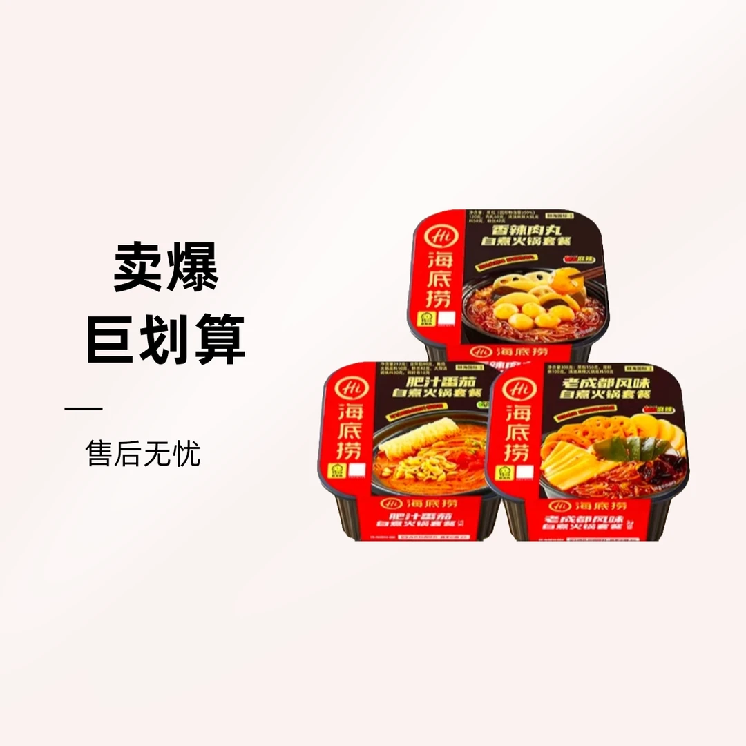 海底捞香辣肉丸自煮火锅套餐清油麻辣味 272g