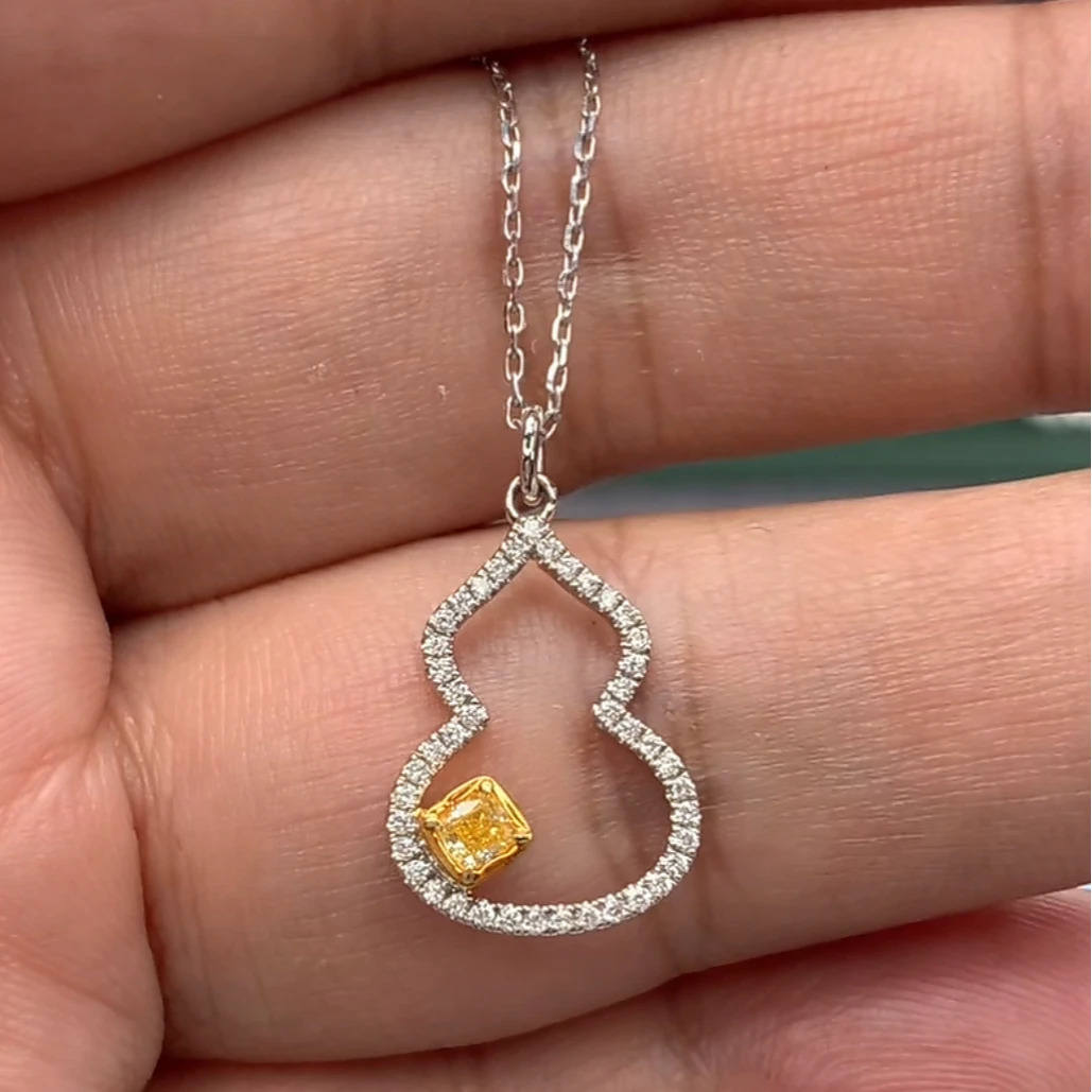 18K金钻石项链13分