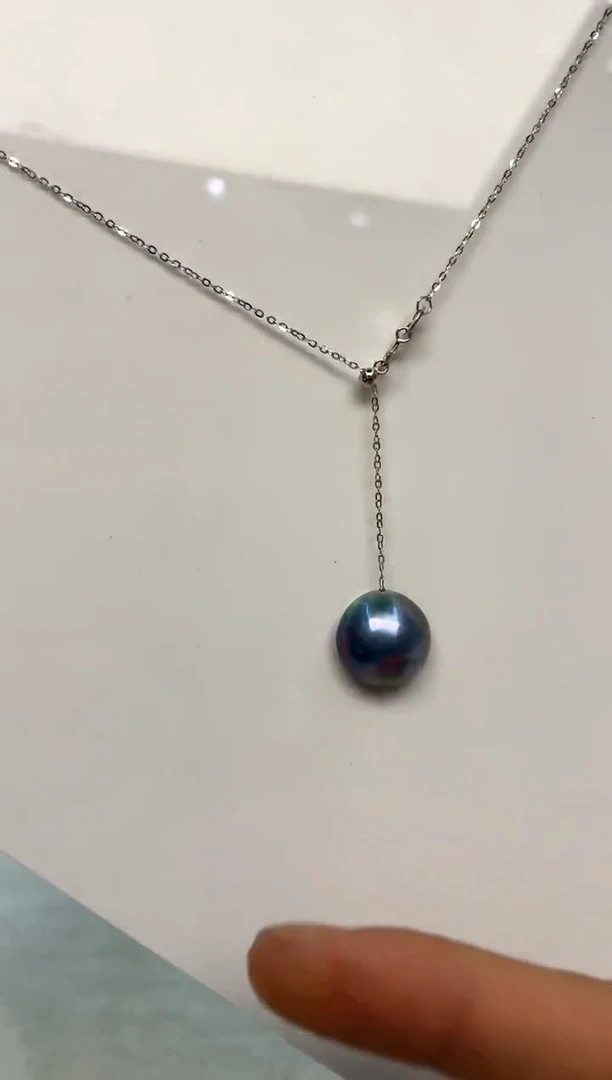 银S925镶嵌颈饰拼合珍珠（马贝珠）15-16