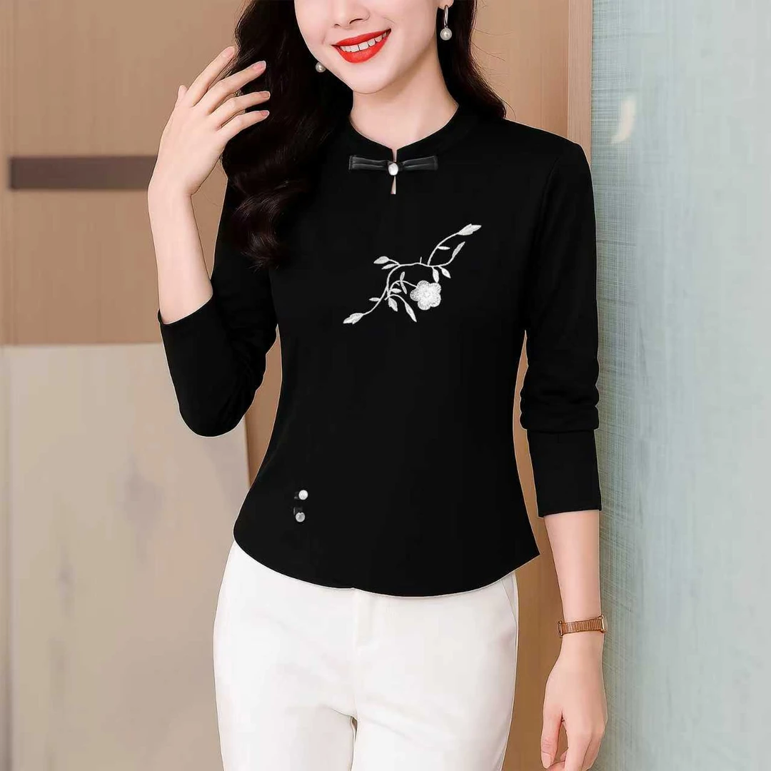 杨丽萍新款广场舞服装棉国风刺绣新中式长袖秋季时尚高档跳舞蹈服