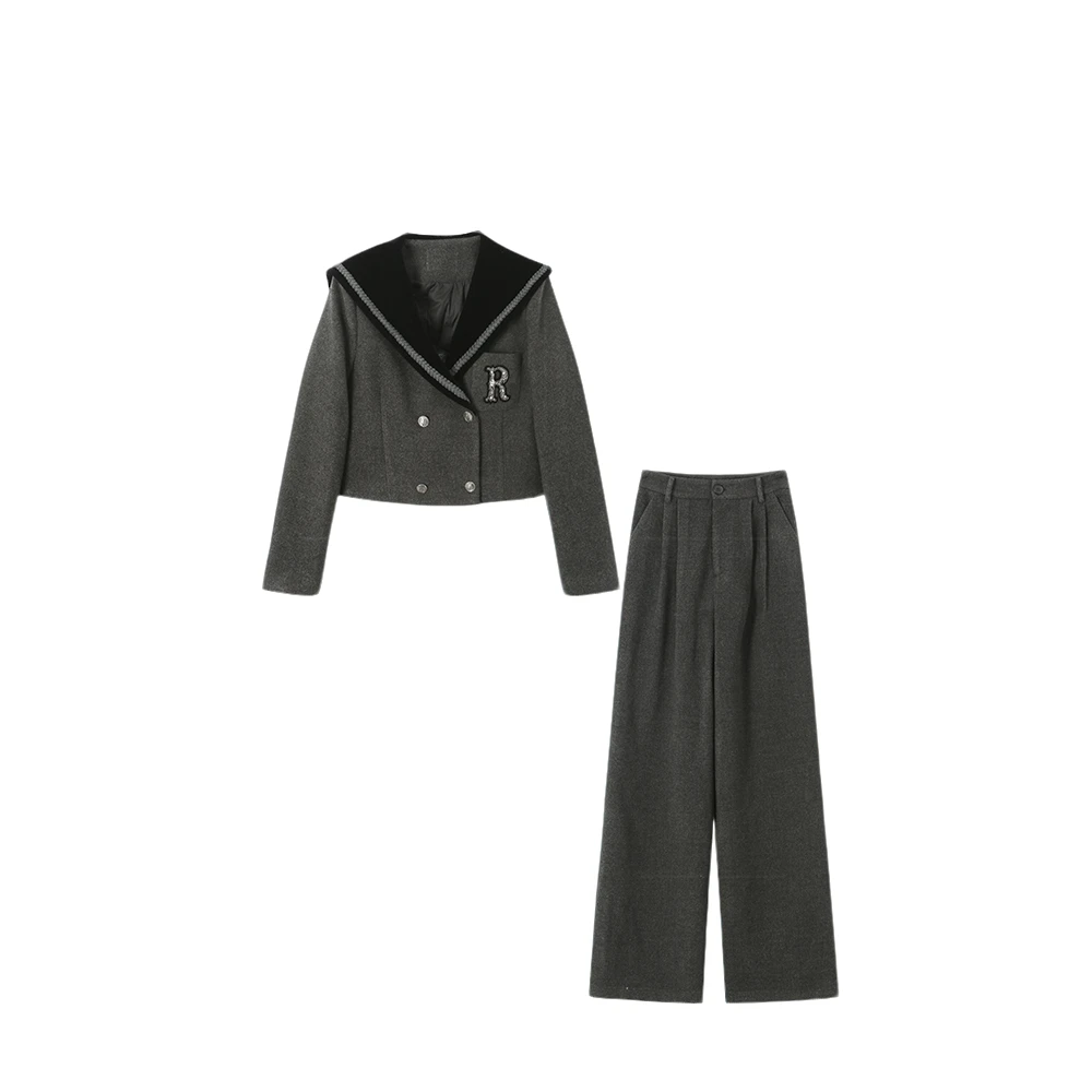 【封后轻奢设计】2024冬季新款学院风气质好看百搭羽绒套装8863787