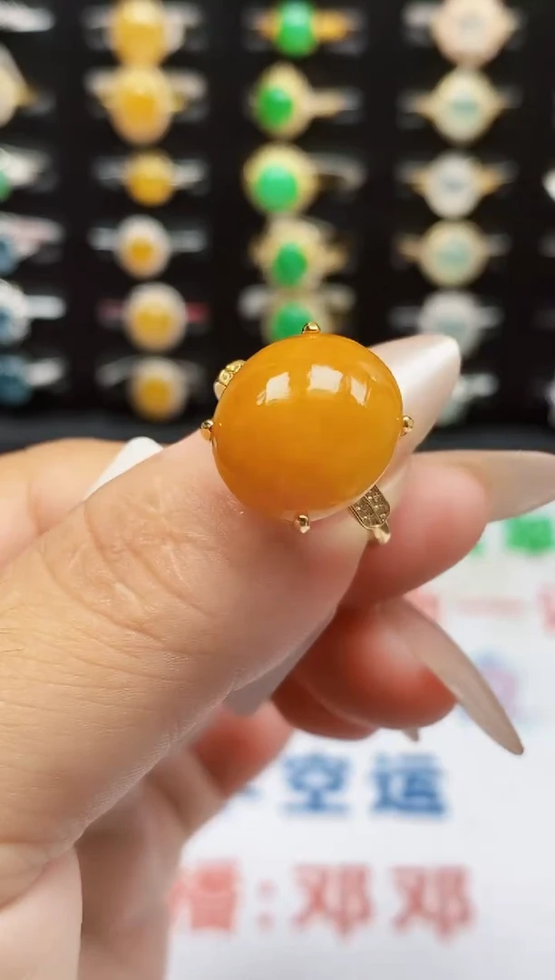 银S925镶嵌戒指翡翠2035