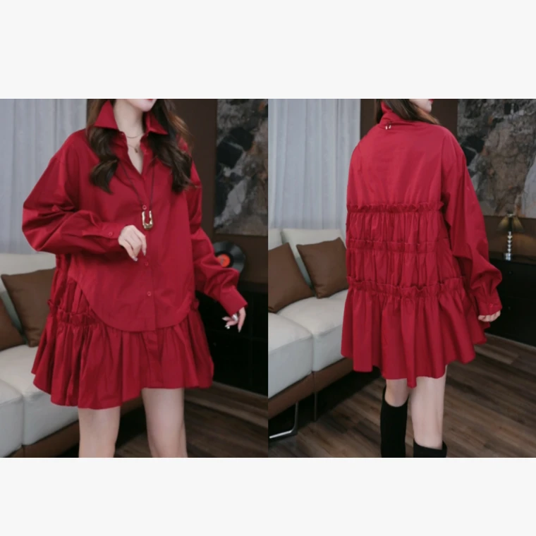 【蕾蕾】秋季新款宽松设计感重工百搭气质衬衫29105