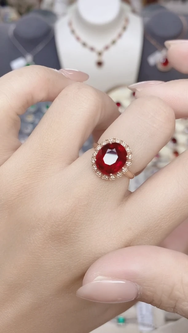 18K金镶嵌碧玺戒指碧玺4.6CT