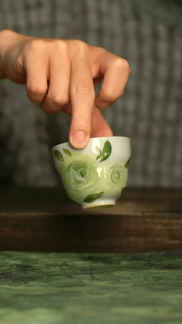 陶瓷青诗集手工手绘瓷器