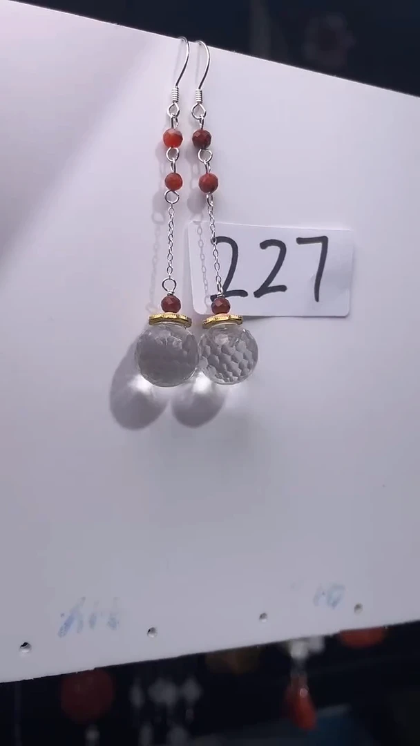 银S925镶嵌耳饰紫晶喜欢拍