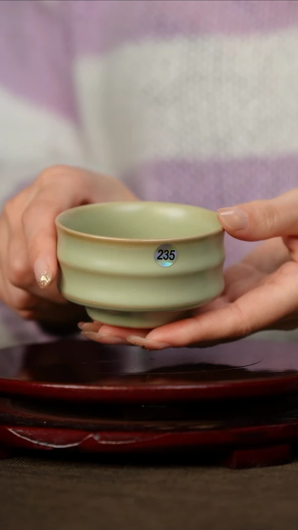 全品 粉青 竹节杯