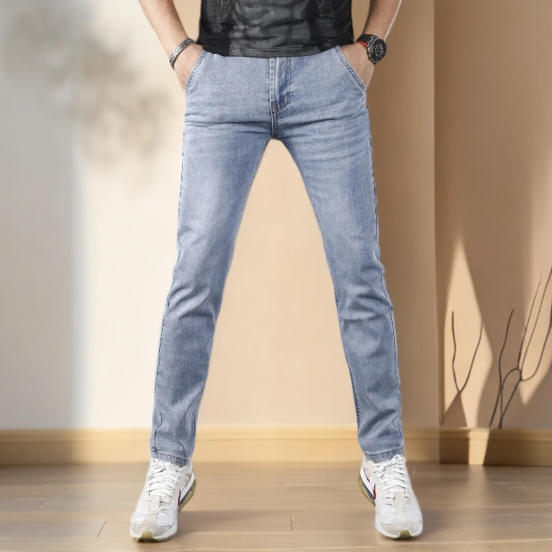 诺顿雷斯香港时尚男士牛仔裤夏季薄款新款经典修身款日常休闲裤子