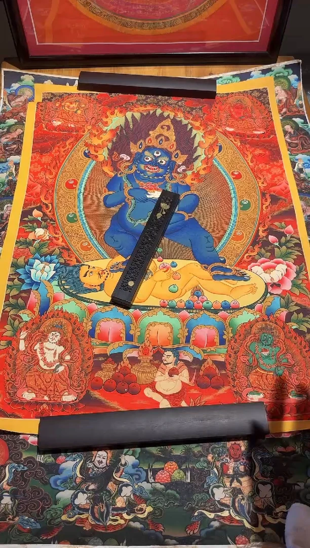 装裱画16174 红唐黑Cai神