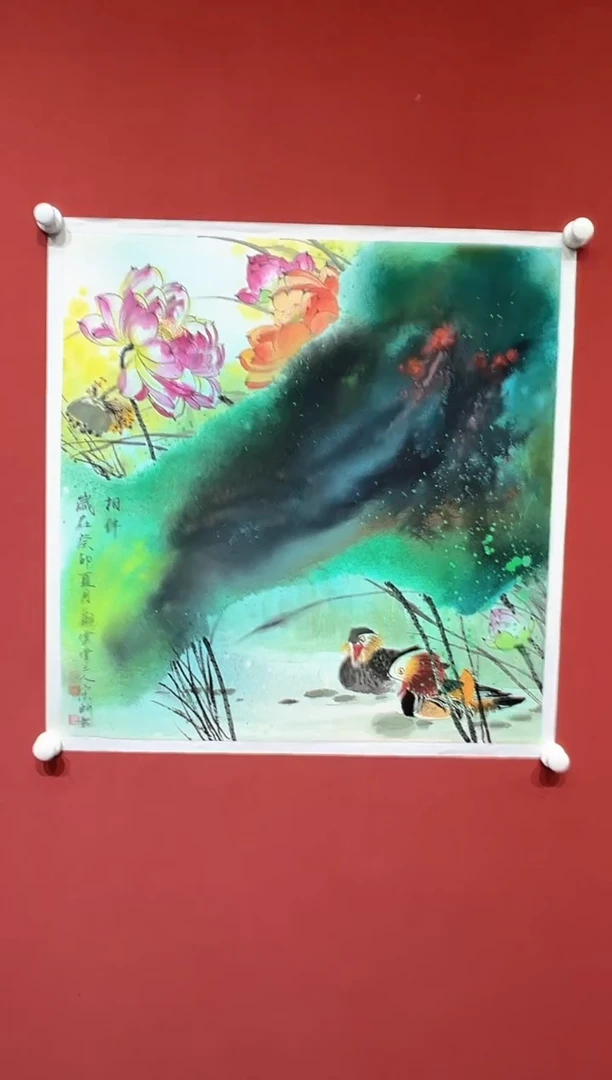 国画宋轲-4平尺-彩墨花鸟-金