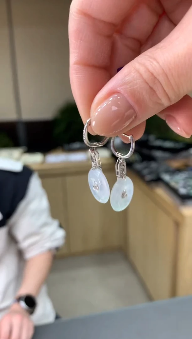 【闪购商品】翡翠耳饰18K金镶嵌|不退不换