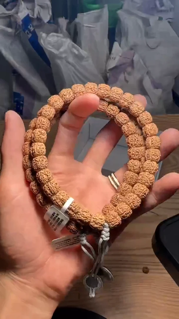 金刚菩提手串超头龙切黄点龙单圈-10mm
