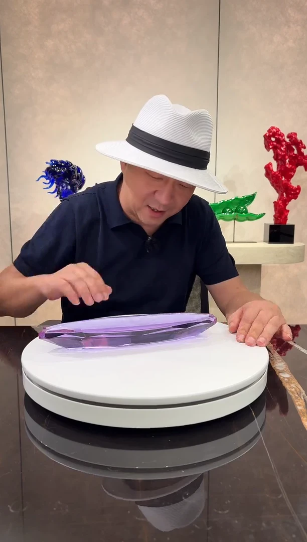 摆件紫罗兰水晶琉璃雪茄缸