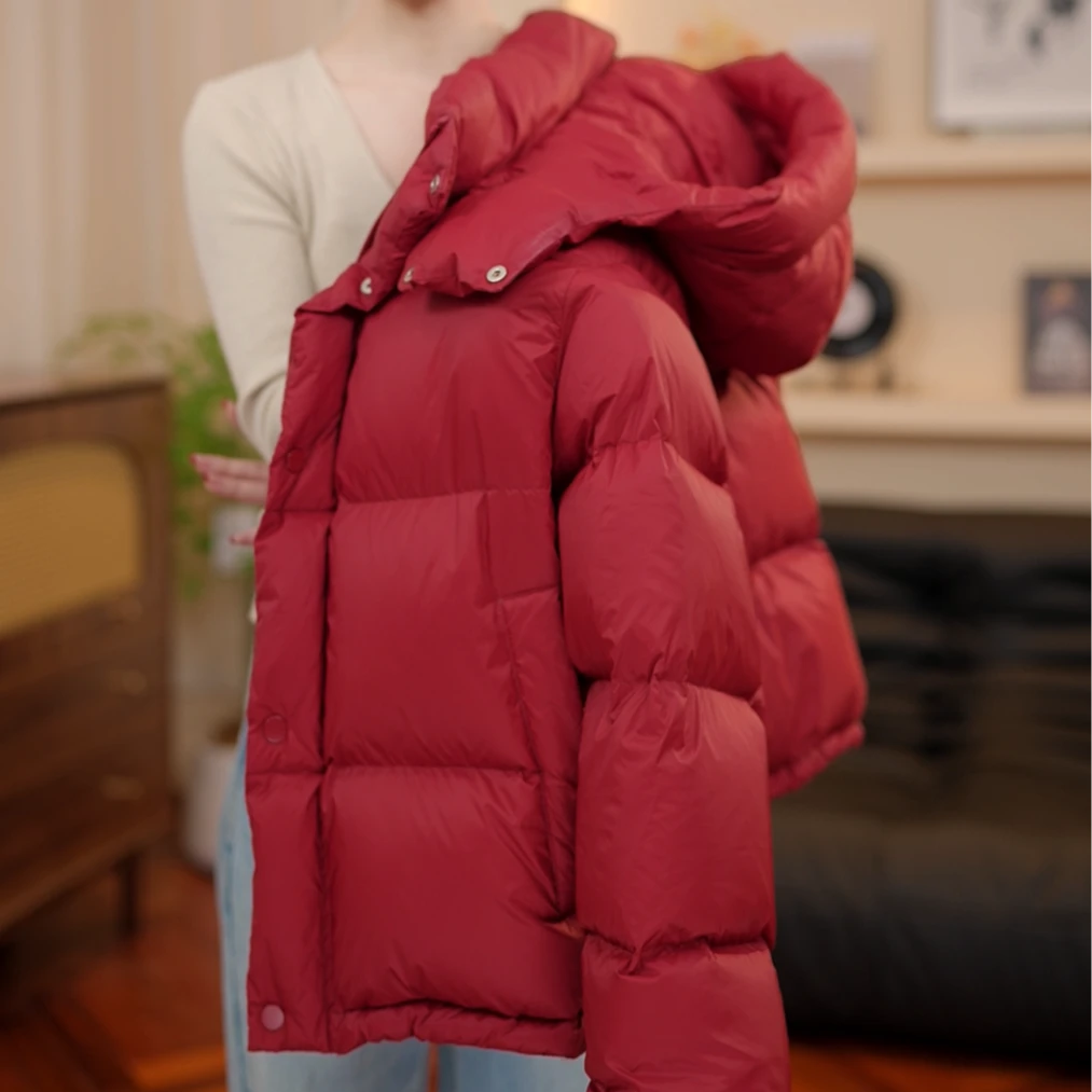 【AL】甄选-爆款洋气时尚百搭保暖红色冬季黑金羽绒服