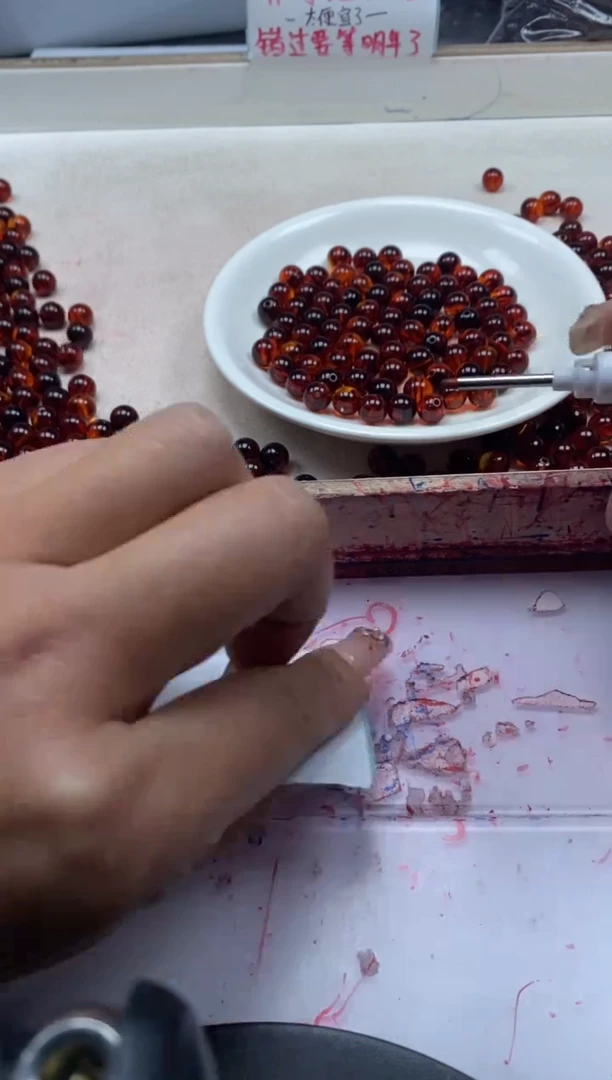 【闪购商品】蜜蜡颈饰未镶嵌w2379烟*丝药珀8mm*10颗