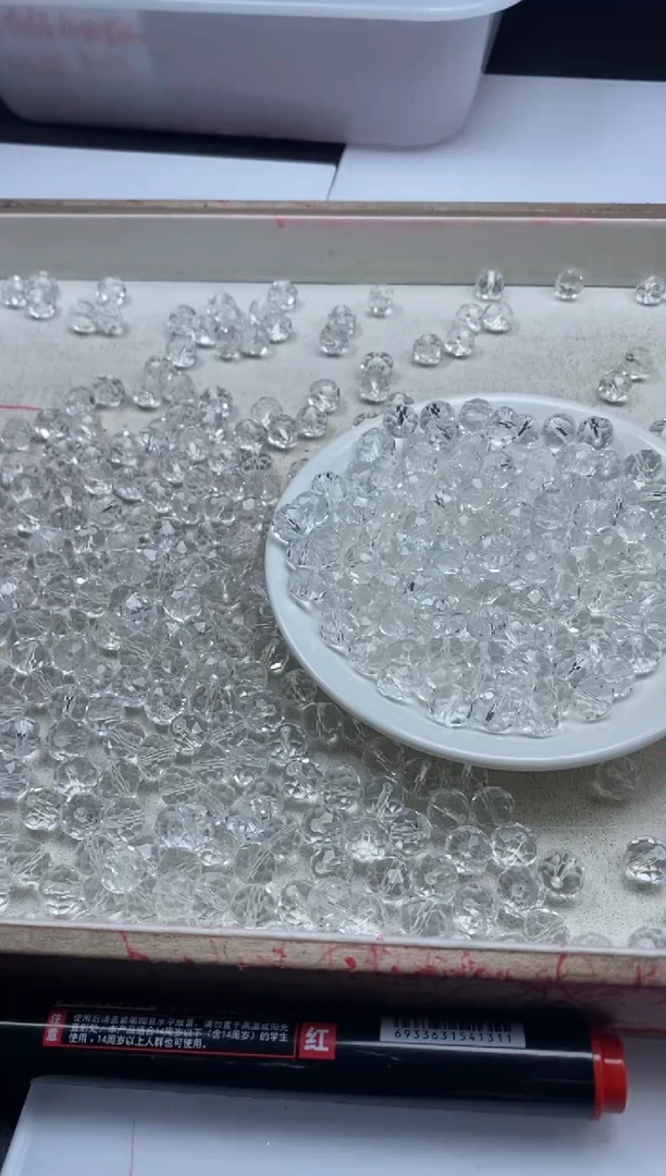 【闪购商品】水晶颈饰未镶嵌W896白水切面算盘10mm*20颗