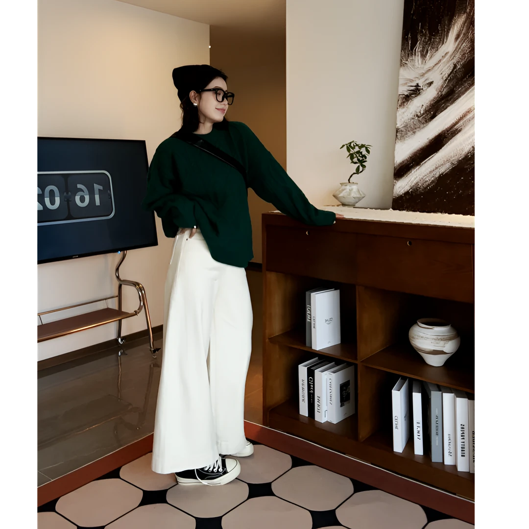 congcong【白牛仔】阔腿牛仔裤 KZ2501直筒高腰 显瘦