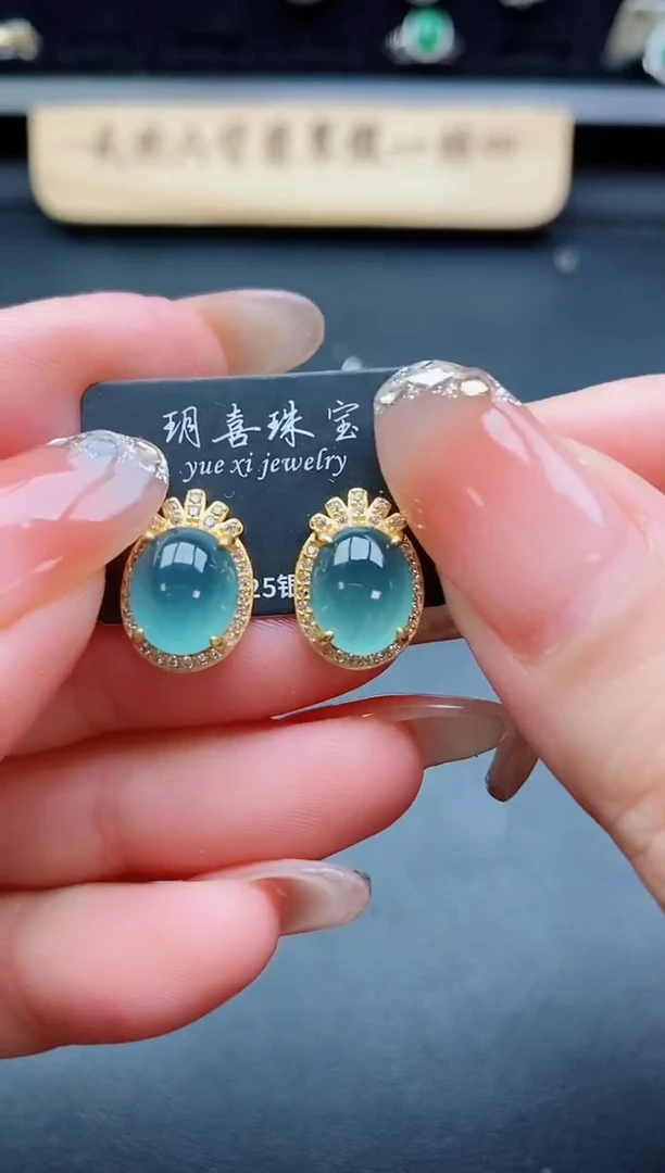 银S925镶嵌戒指翡翠1