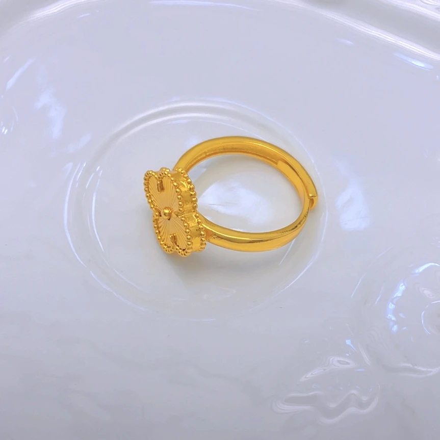 戒指 2132-高定时尚四叶草戒指气质轻奢百搭精美可调节