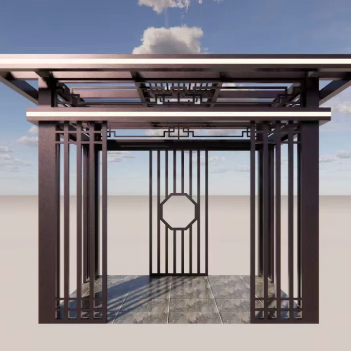 新中式凉亭户外庭院铝合金花园小院别墅休闲亭子