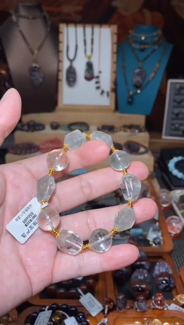 【闪购商品】水晶绿幽灵未镶嵌设计款手串