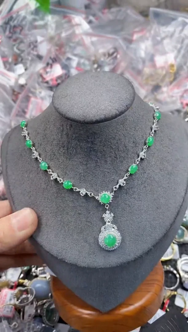 银S925镶嵌戒指翡翠555   9