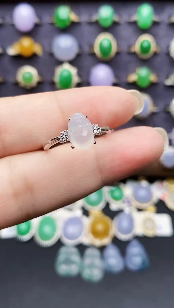 银S925镶嵌戒指翡翠0050