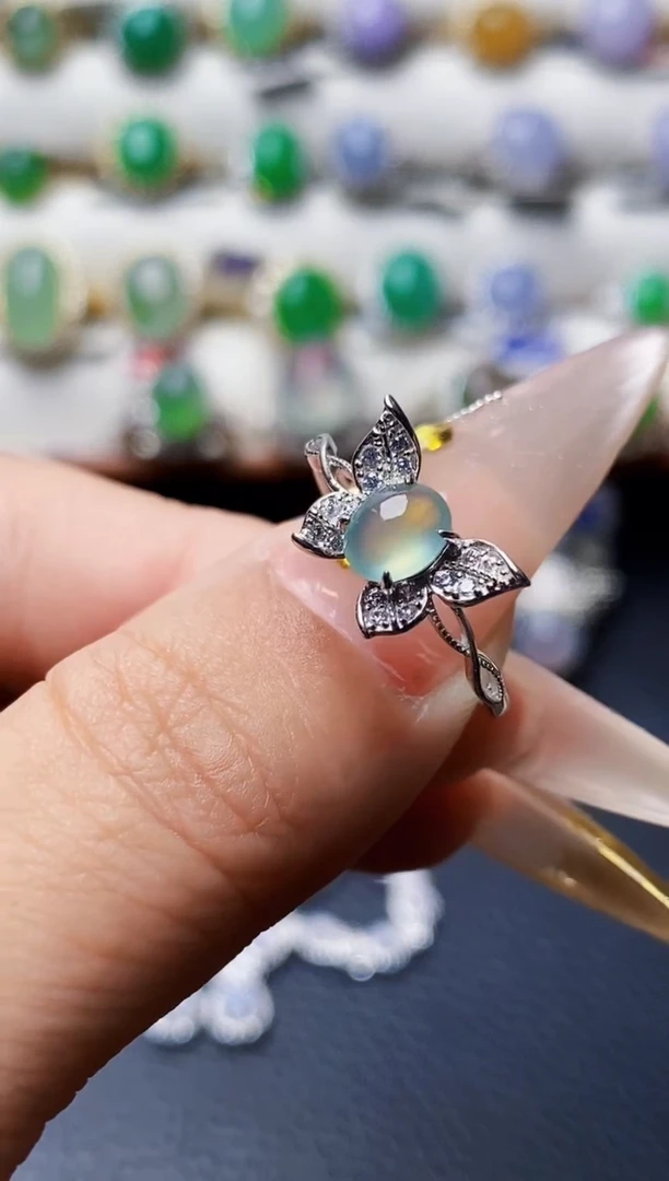 银S925镶嵌戒指翡翠3200