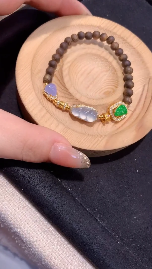 银S925镶嵌手串翡翠手串