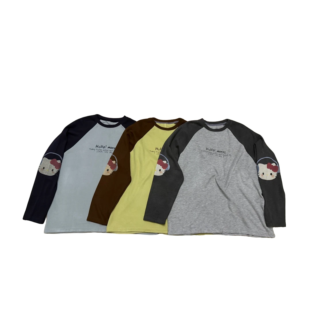 【字母拼色】猫咪头长袖卫衣8077简单