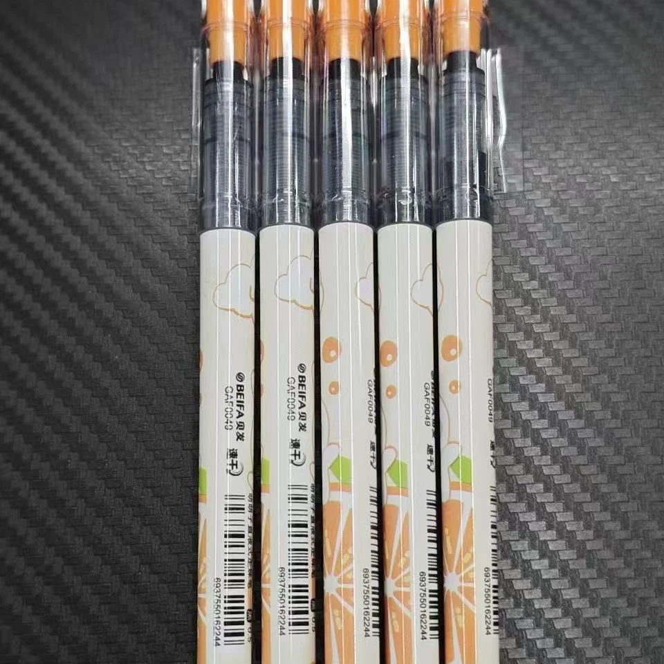 【发10支】【贝发0049萌萌子拔帽直液式走珠笔黑色0.5mm】