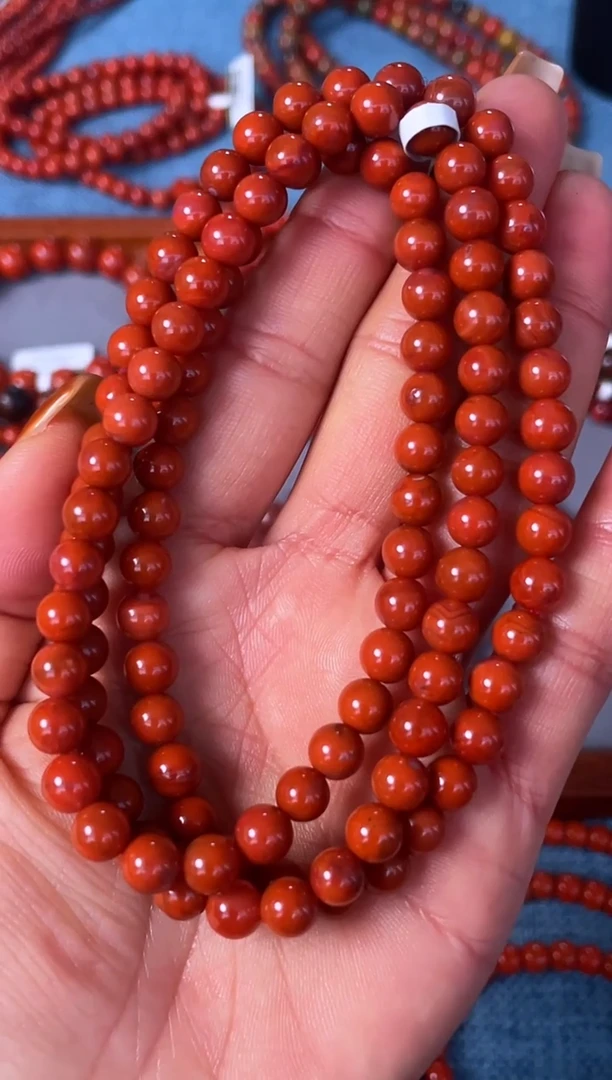未镶嵌手串南红玛瑙N08凉山瓦西料柿子锦多圈