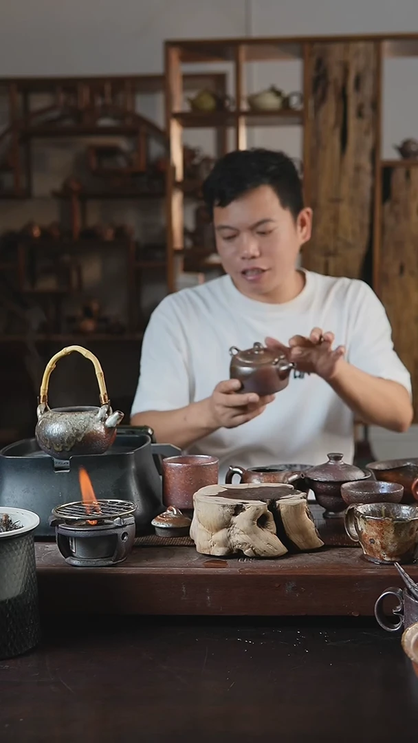 紫砂全手工柱础提梁