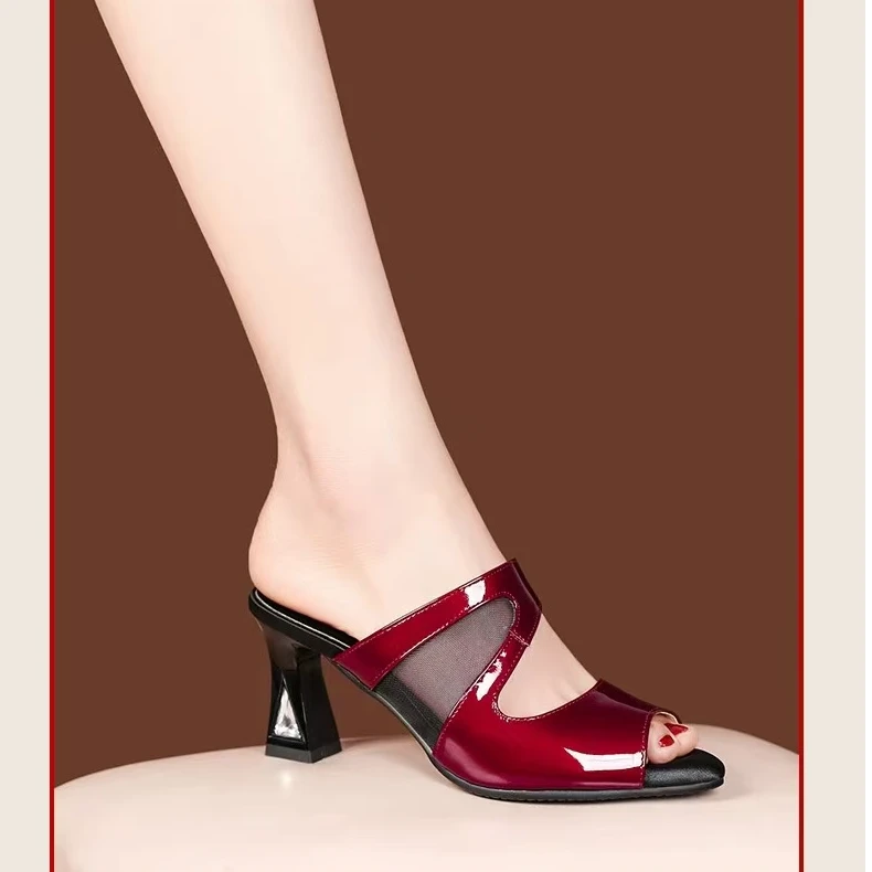 高跟凉鞋女2025新款粗跟舒适上档次百搭真凉鞋女款2025新款爆款