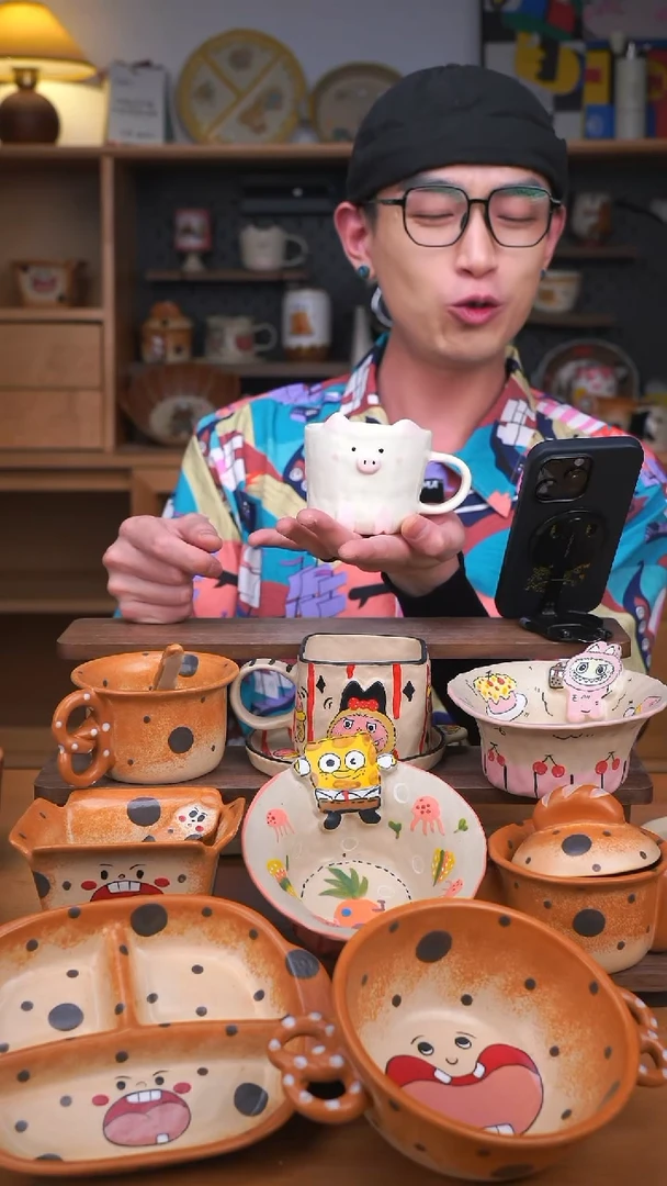 杯子景德镇可爱设计师款陶瓷