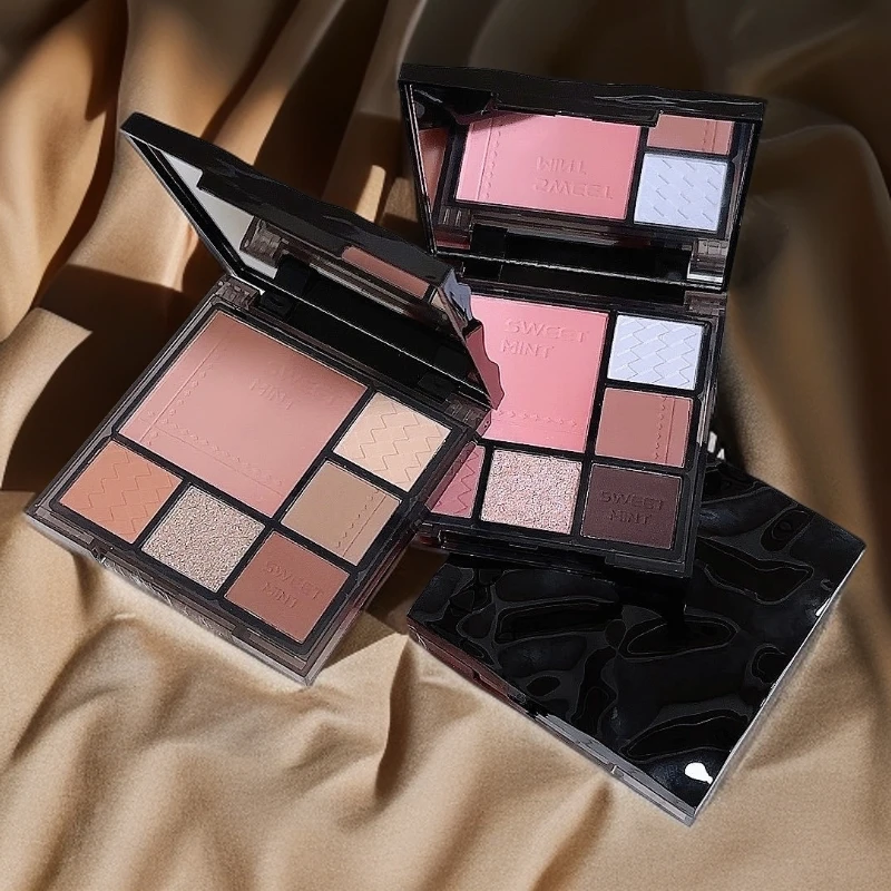 彩妆SWEET MINT渐变多功能眼影盘集修容腮红高光大地色日常淡妆