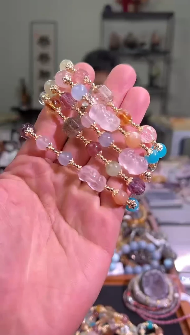 【闪购商品】水晶手串未镶嵌水晶多宝小貔貅（多样性发其一）